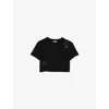 Sandro Floral Embroidery T-shirt In Noir / Gris