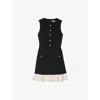Sandro Tweed Mini Dress In Noir / Gris
