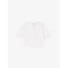 Sandro Womens Naturels Pearl-embellished Cropped Knitted Top In Naturels