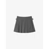 Sandro Womens Grey Pleated High-rise Stretch-woven Mini Skirt In Gray