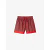 Sandro Womens Scarf-print Drawstring-waist Woven Shorts Red / Pink