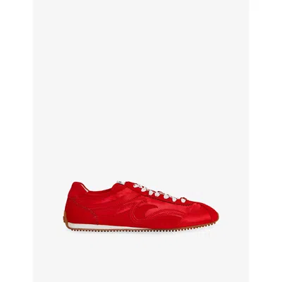 Sandro Womens Red Wave Woven Trainers Eur 37 / 4 Uk