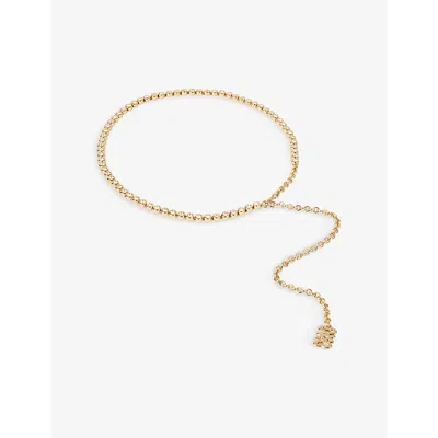 Sandro Womens Rhinestone-embellished Jewel Chain Belt Naturels