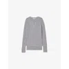 Sandro Womens Grey Round-neck Layered-design Wool Top In Gray