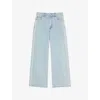SANDRO WOMENS DENIM - JEAN BEAD-EMBELLISHED STRAIGHT-LEG DENIM JEANS