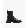 Sandro Leather Buckled Chelsea Boots In Black