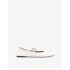 Sandro Leather Ballet Flats In Naturels