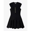 Sandro Paris Structured Buttoned Mini Dress In Black