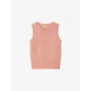 Sandro Womens Poudre Pink Cable-knit Wool-blend Vest In Pink