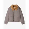 Sandro Checked-pattern Bomber Jacket In Purple