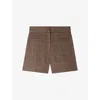 Sandro Check Wool Shorts In Caramel