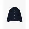 Sandro Womens Chest-pocket Cropped Cotton-blend Jacket Bleus In Bleus