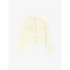 Sandro Womens Chest-pocket Ribbed Knitted Cardigan Naturels In Naturels