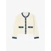 Sandro Cardigan With Denim Details In Naturels