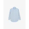 Sandro Womens Bleus Embellished Tie-front Cotton Shirt In Bleus