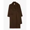 Sandro Double-breasted Wool Coat In Verts