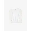 SANDRO WOMENS NATURELS LACE-TRIM CROPPED COTTON TOP