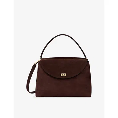 Sandro Womens  Le Grand Bazaar Suede Shoulder Bag In Brown