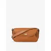 Sandro Womens Camel Le Mambo Leather Shoulder Bag In Brown