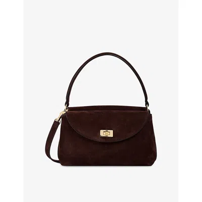 Sandro Womens  Le Mini Grand Bazaar Suede Shoulder Bag In Brown