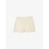 Sandro Womens Naturels Mid-rise Flap-pocket Woven Shorts In Naturels