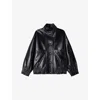 Sandro Womens  Oversized High-neck Leather Jacket In Black