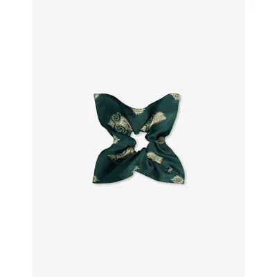 Sandro Womens  Paisley Branded Woven Scrunch In Green