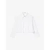 Sandro Womens White Pleated Cropped Cotton Shirt In White