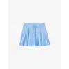 Sandro Womens Bleus Rhinestone-embellished Pleated Woven Mini Skirt In Bleus