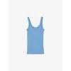 Sandro Vertige Ribbed Tank Top In Bleus