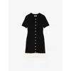 Sandro Paradis Pleated-hem Mini Dress In Noir / Gris