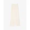Sandro Womens Sequin-embellished Straight-leg Woven Trousers Naturels In Naturels