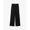 Sandro Womens  Sequin-embellished Straight-leg Woven Trousers In Noir / Gris