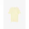 Sandro Pointelle-knit Short-sleeve Sweater In Jaunes / Oranges