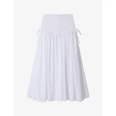 Sandro Womens  Side-tie Cotton Maxi Skirt In White