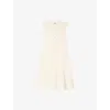 Sandro Womens Sleeveless Ribbed Stretch-knit Mini Dress Naturels In Naturels