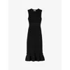 Sandro Womens Black Sleeveless Stud-embellished Knitted Midi Dress In Black