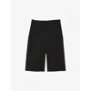 Sandro Womens  Straight-leg High-rise Linen-blend Shorts In Noir / Gris
