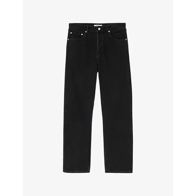 Sandro Womens  Straight-leg Regular-fit Fit Jeans In Noir / Gris