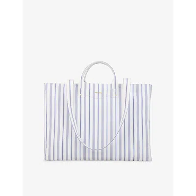 Sandro Womens Bleus Stripe Cotton Tote Bag