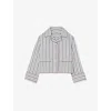 Sandro Bellissima Striped Button-front Shirt In Bleus