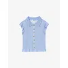 Sandro Womens Bleus Stripe-print Smocked Woven Top In Bleus