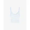 Sandro Bordeaux Striped Knit Tank Top In Bleus