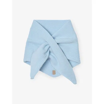 Sandro Womens Sky Blue Striped Knitted Wool And Cashmere Scarf