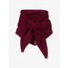 Sandro Womens Bordeaux Striped Knitted Wool And Cashmere Scarf In Burgundy