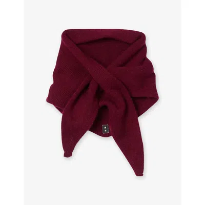 Sandro Womens Bordeaux Striped Knitted Wool And Cashmere Scarf In Burgundy