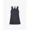 Sandro Pinstripe Mini Dress In Bleus