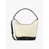 Sandro Canvas-leather Tangoso Bucket Bag In Naturels