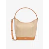 Sandro Canvas-leather Tangoso Bucket Bag In Naturels