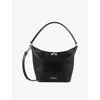 Sandro Small Leather Bucket Bag In Noir / Gris